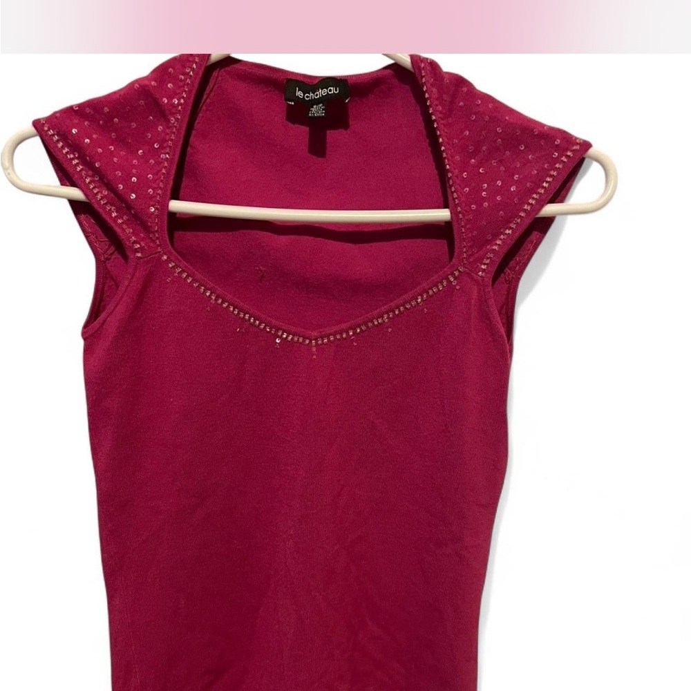 Le Chateau Women's purple Fairy rhinestone top